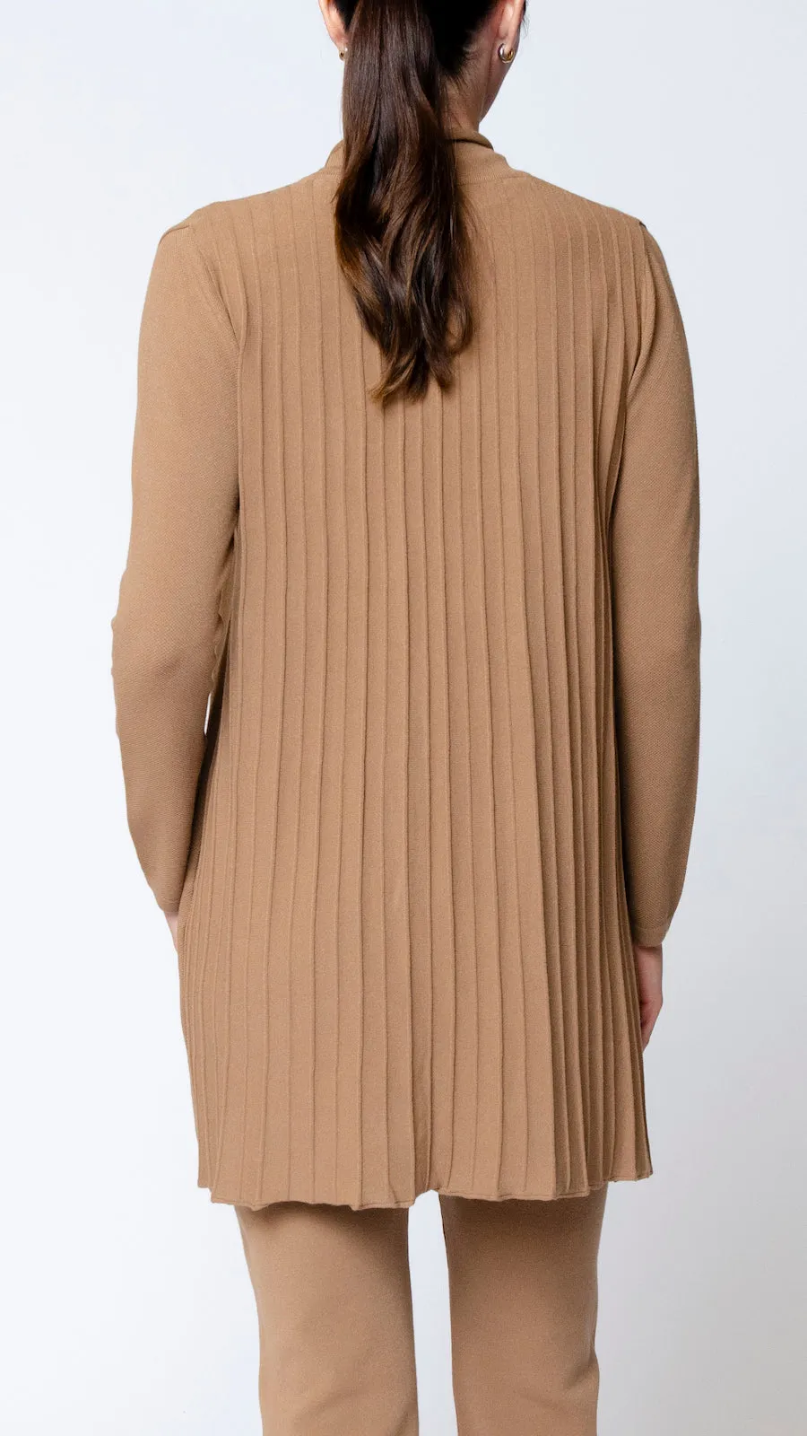 Amely Shawl Collar Mid-Length Cardigan; Mocha