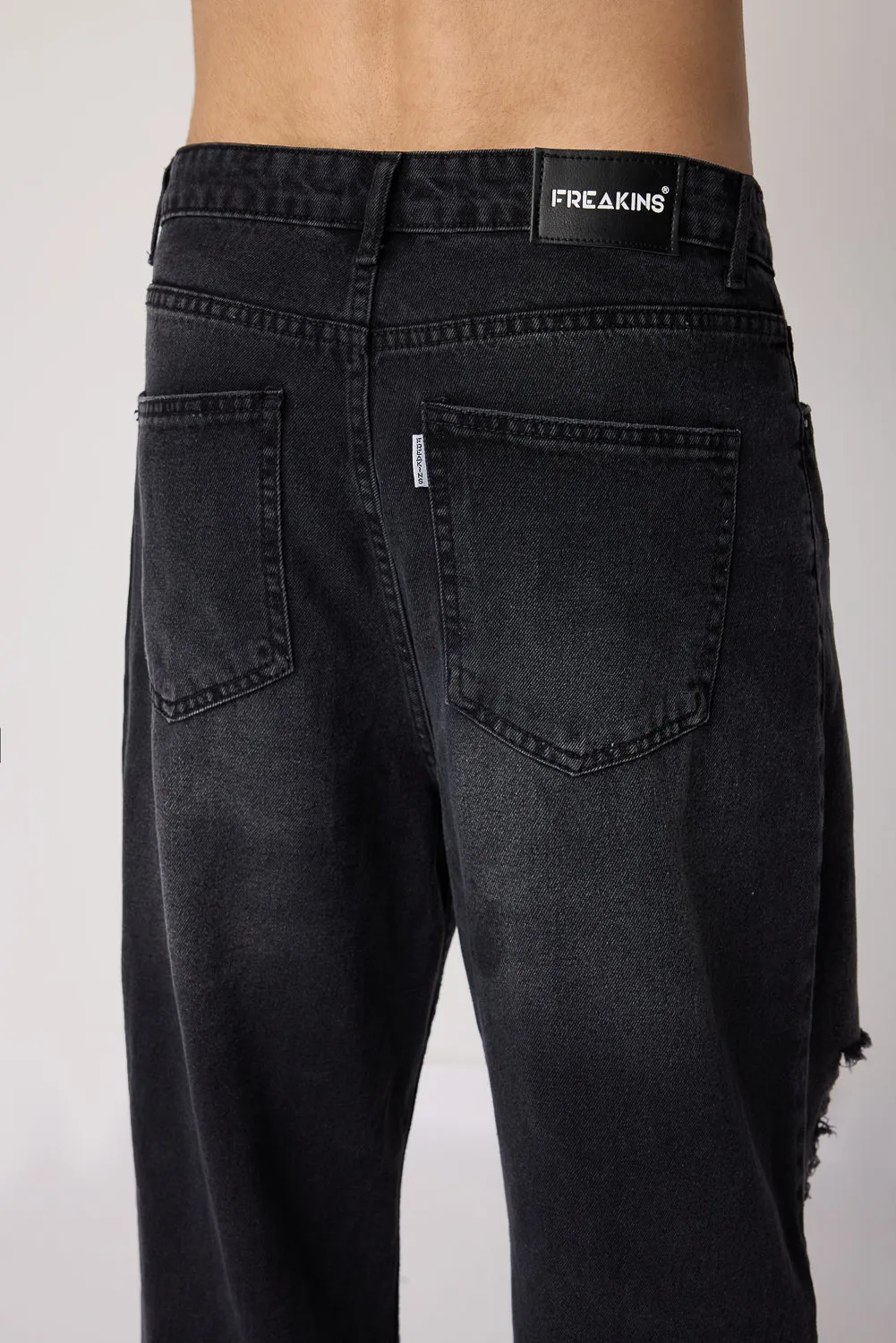 Charcoal Charm Men's Straight Distress Jeans