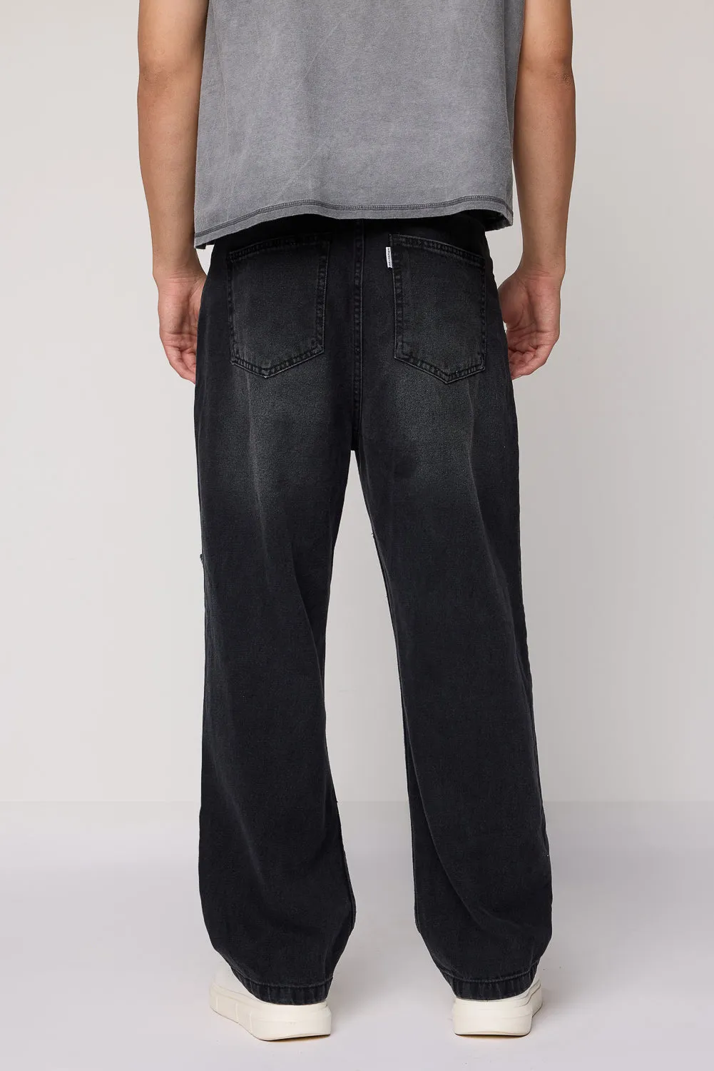 Charcoal Charm Men's Straight Distress Jeans