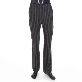 Flared Cropped Pants In Viscose Sablé - Studded Stripes