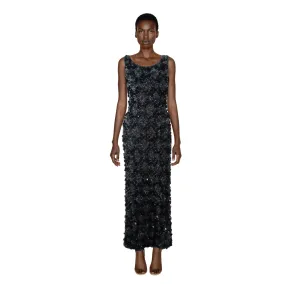 MISS RUTH Beaded Wool Sequin Gown | Size S