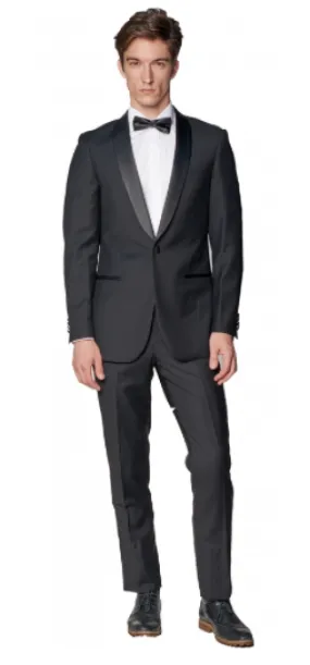 Slim Fit Black Shawl Tuxedo